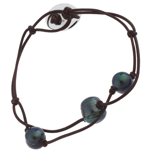 Lederarmband echt silber 925 - silber,